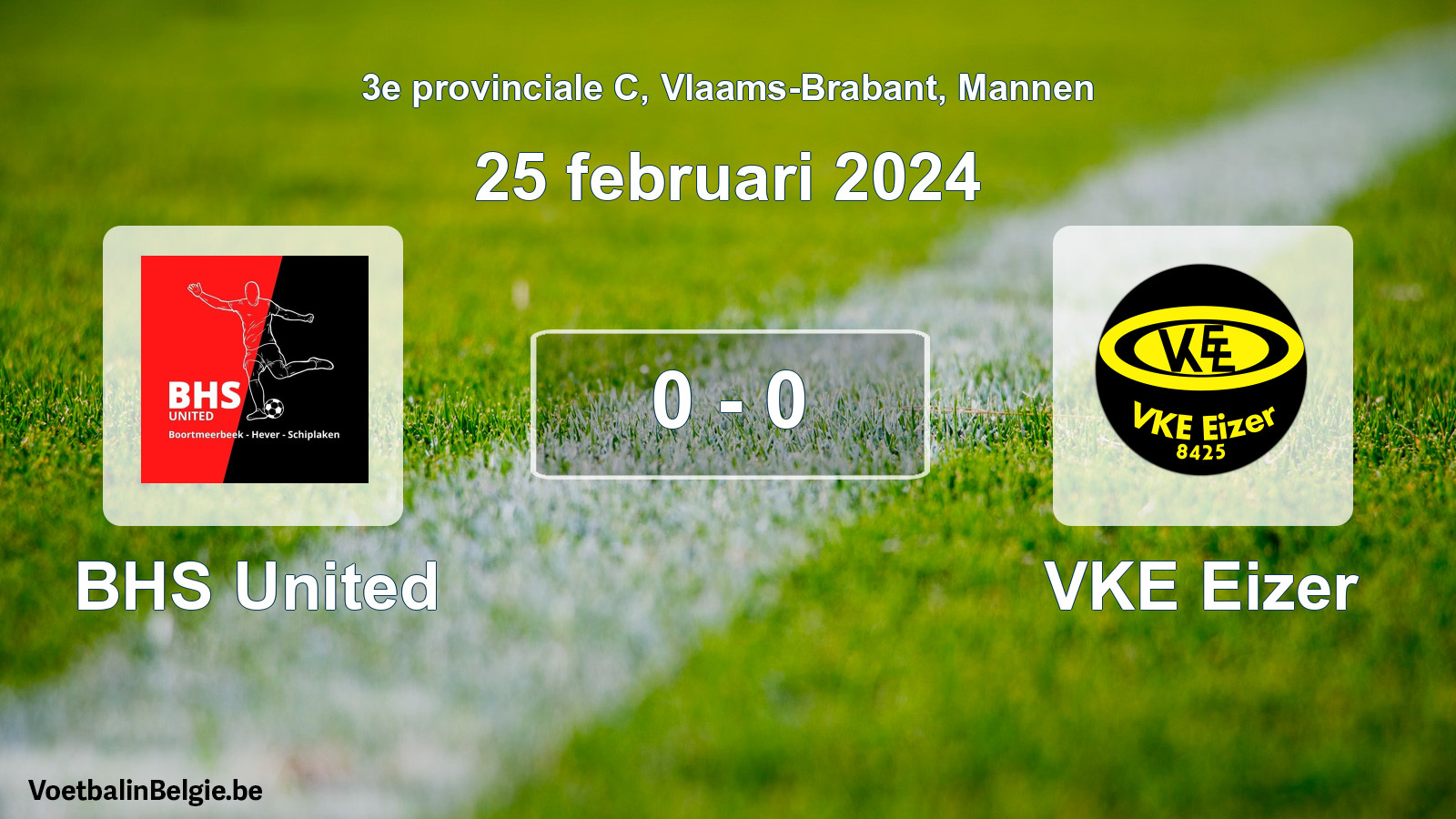Gespeelde wedstrijd mannenvoetbal: BHS United - VKE Eizer 0 - 0 (25 februari 2024)