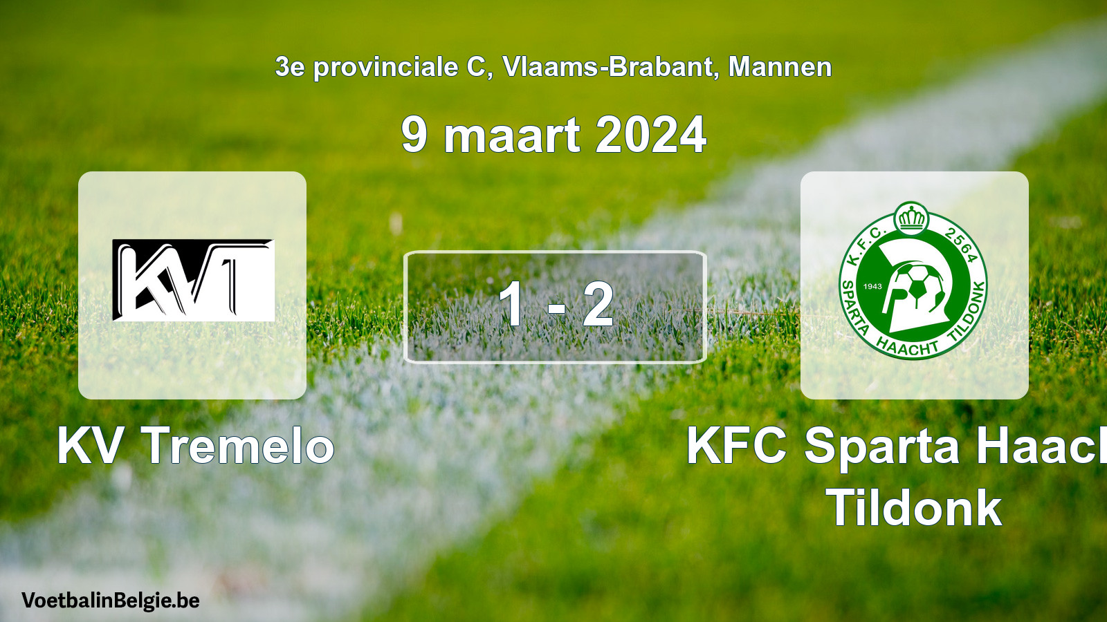 Gespeelde wedstrijd mannenvoetbal: KV Tremelo - KFC Sparta Haacht Tildonk 1 - 2 (9 maart 2024)