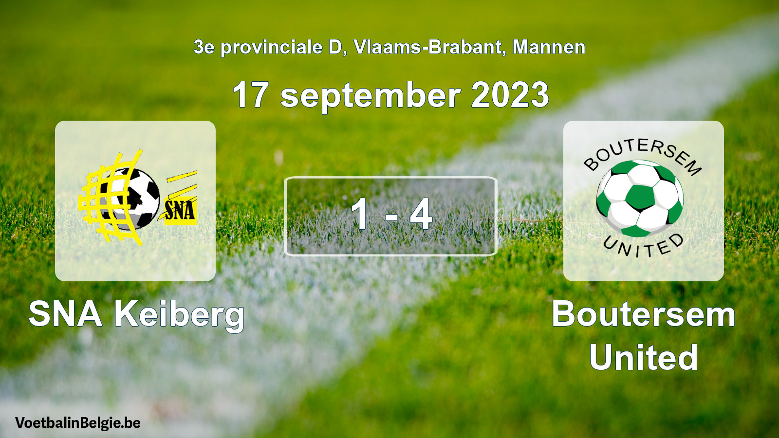 Played match men football: SNA Keiberg - Boutersem United 1 - 4 (17 September 2023)