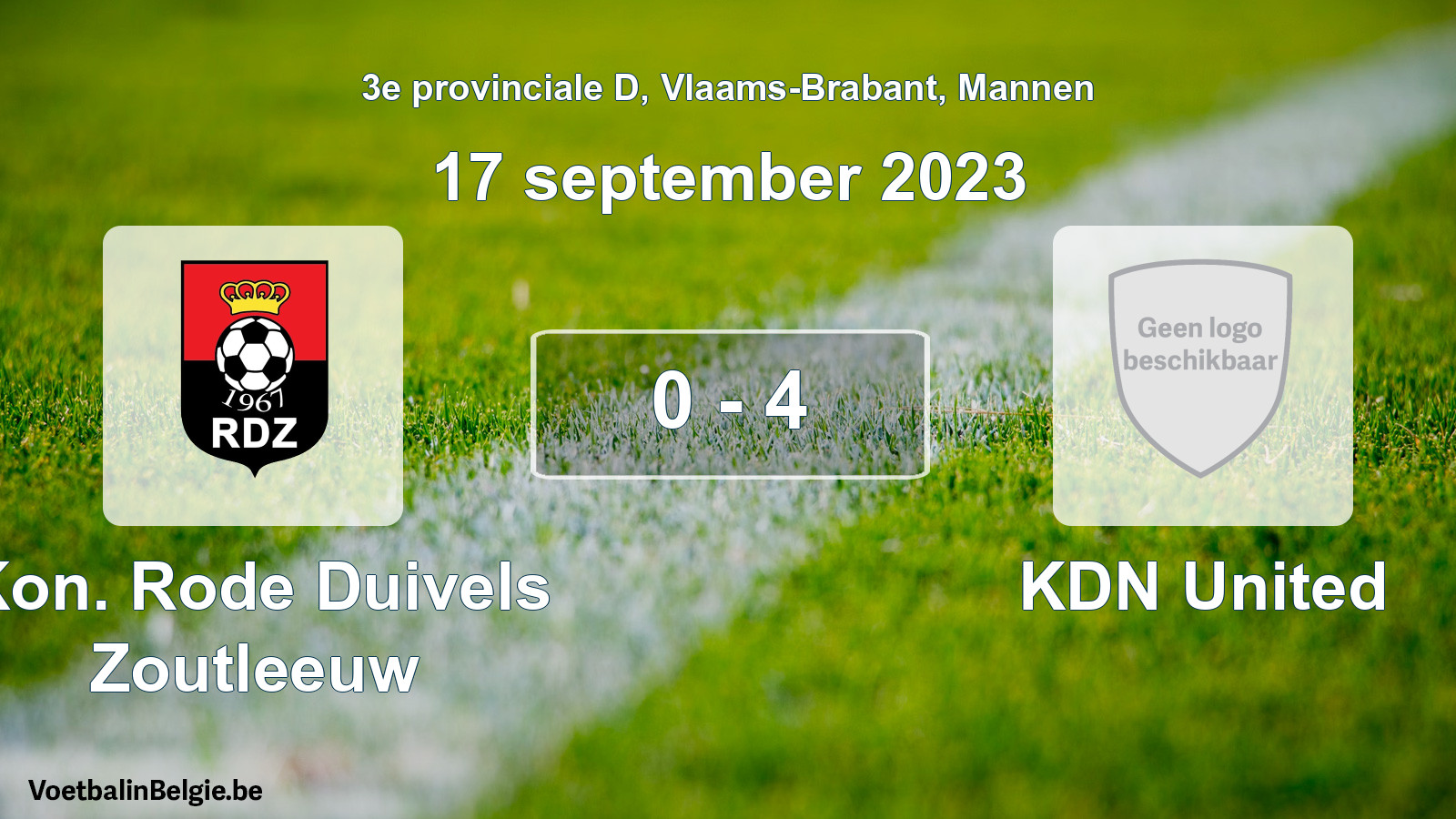 Gespeelde wedstrijd mannenvoetbal: Kon. Rode Duivels Zoutleeuw - KDN United 0 - 4 (17 september 2023)