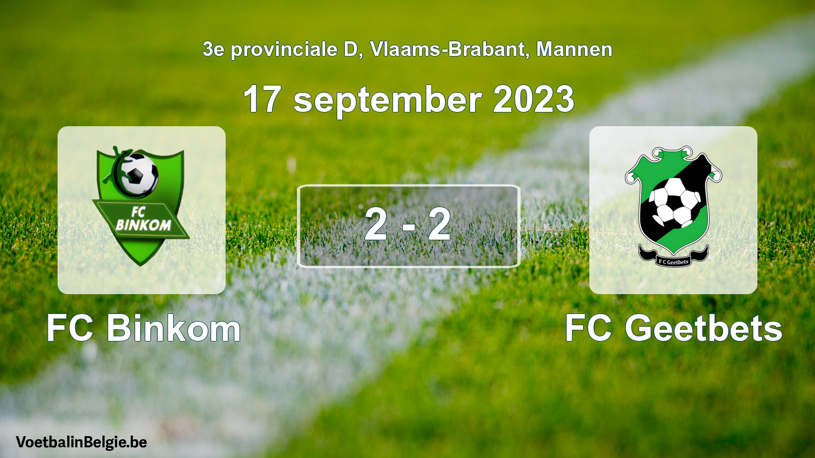 Gespeelde wedstrijd mannenvoetbal: FC Binkom - FC Geetbets 2 - 2 (17 september 2023)