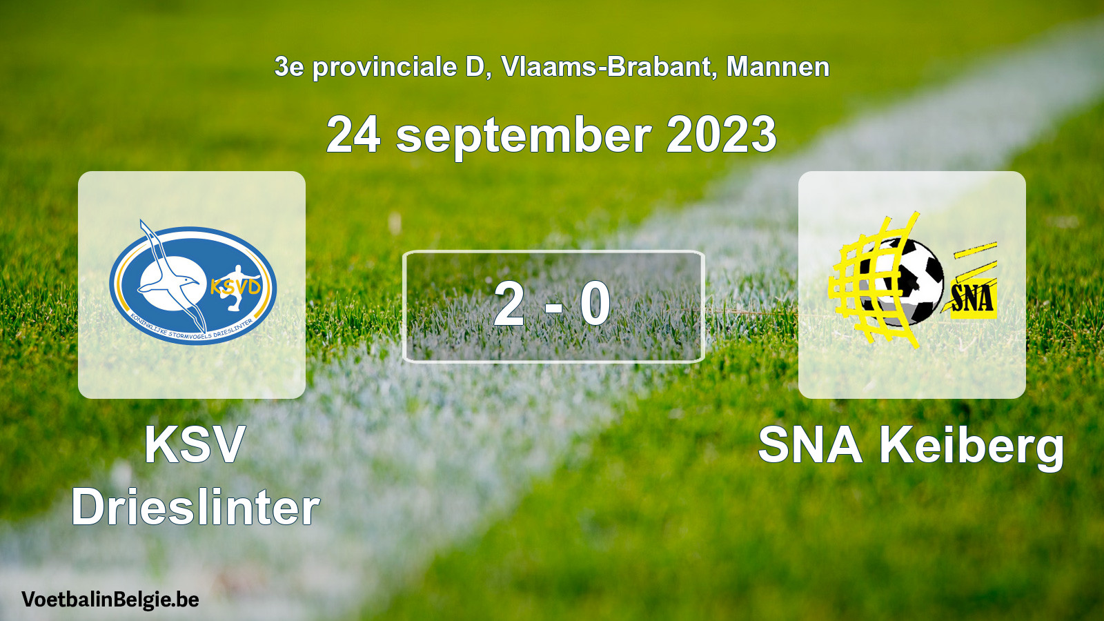 Gespeelde wedstrijd mannenvoetbal: KSV Drieslinter - SNA Keiberg 2 - 0 (24 september 2023)