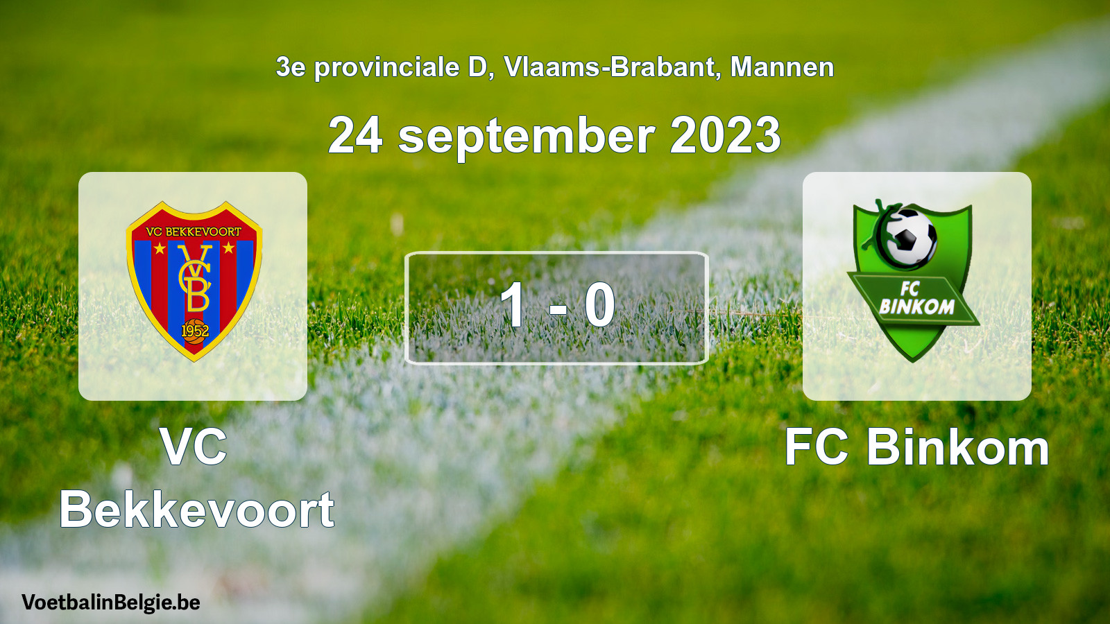 Gespeelde wedstrijd mannenvoetbal: VC Bekkevoort - FC Binkom 1 - 0 (24 september 2023)
