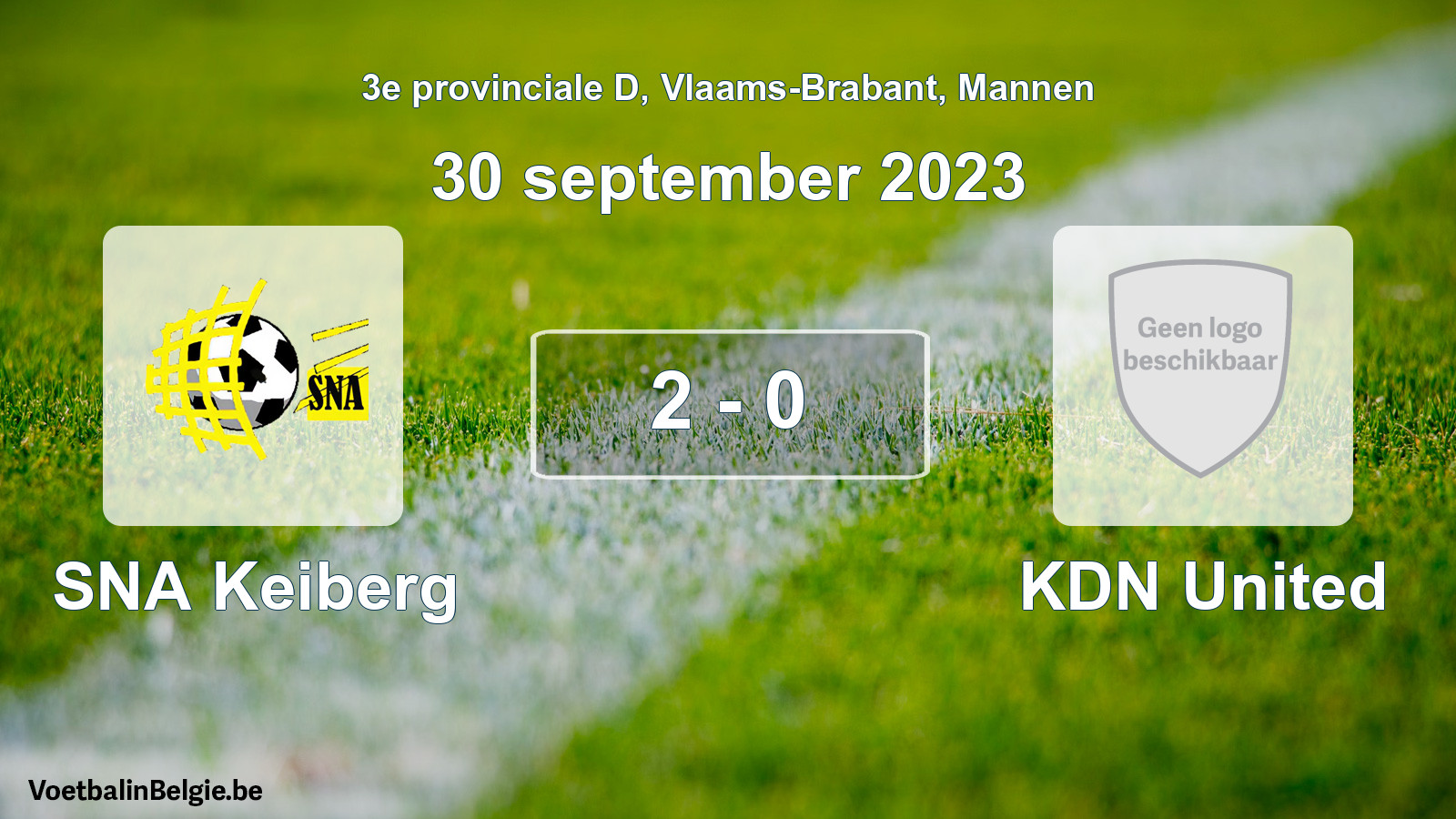 Gespeelde wedstrijd mannenvoetbal: SNA Keiberg - KDN United 2 - 0 (30 september 2023)
