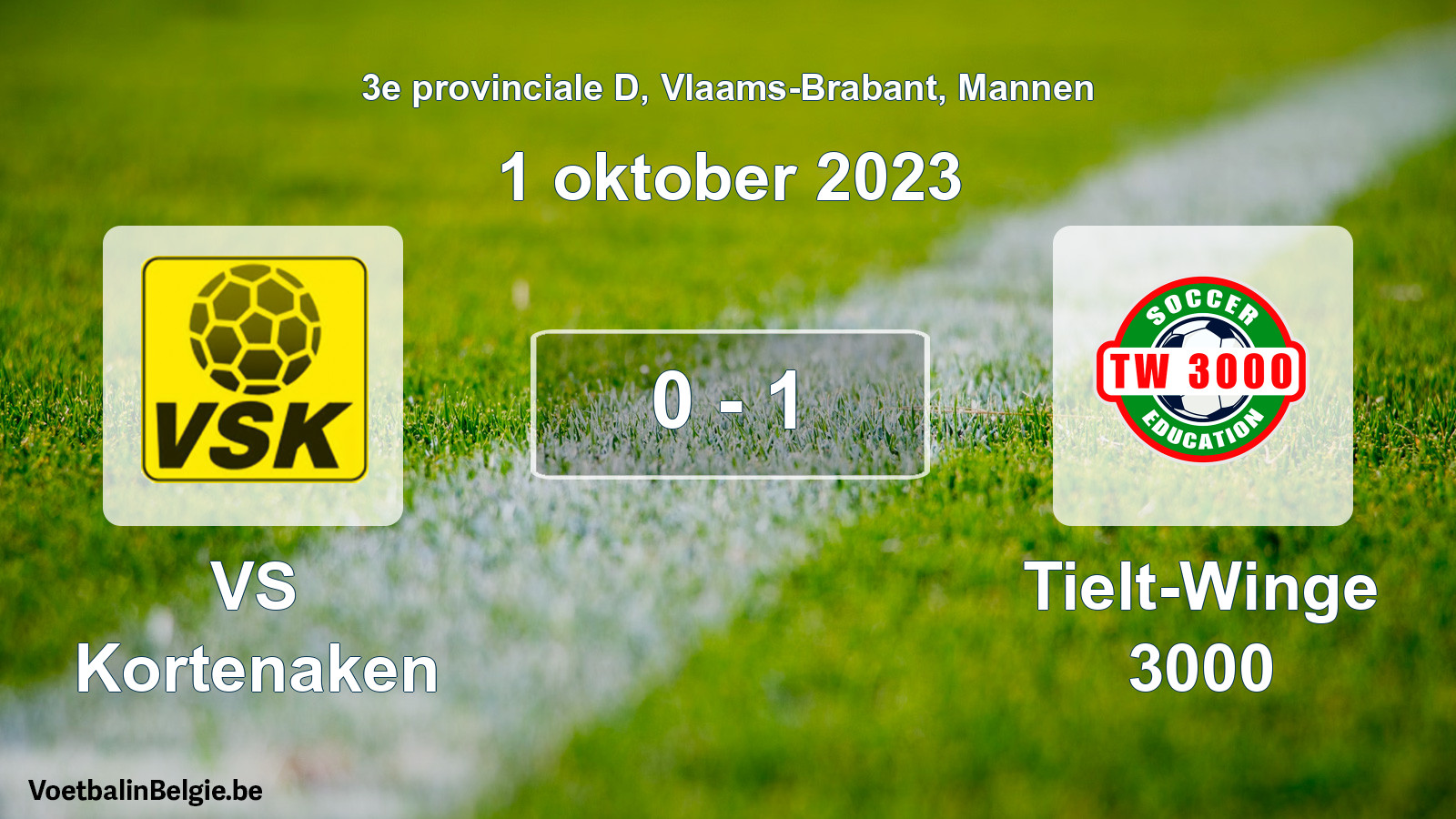 Gespeelde wedstrijd mannenvoetbal: VS Kortenaken - Tielt-Winge 3000 0 - 1 (1 oktober 2023)