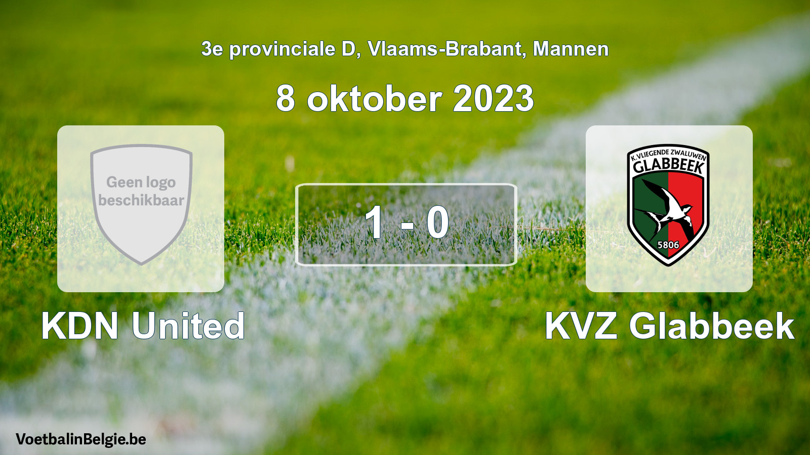 Gespeelde wedstrijd mannenvoetbal: KDN United - KVZ Glabbeek 1 - 0 (8 oktober 2023)