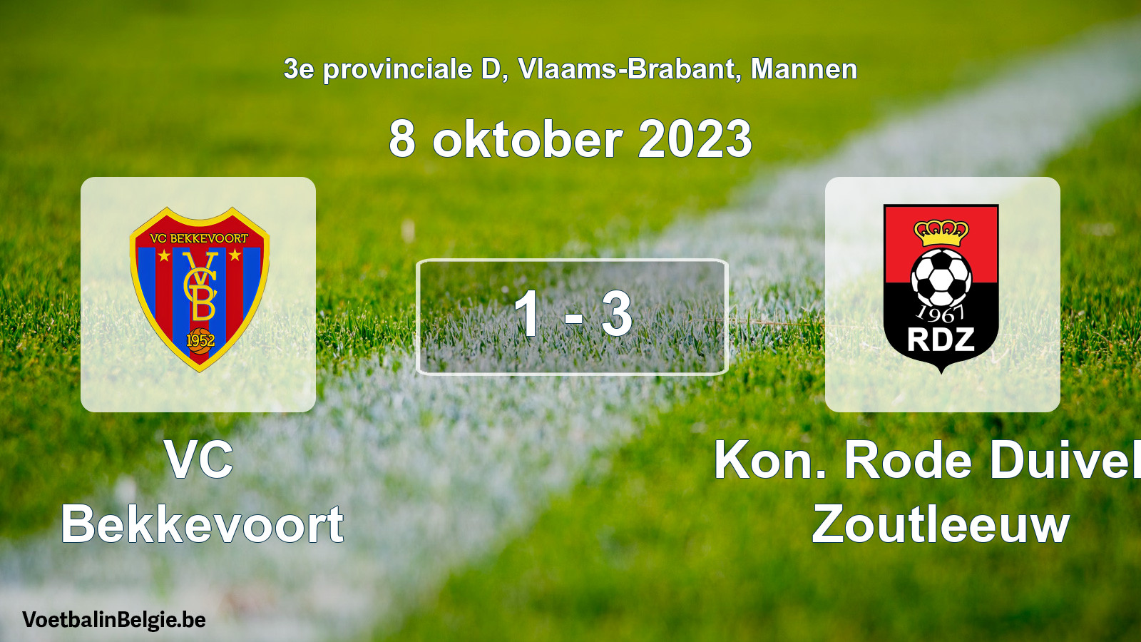 Gespeelde wedstrijd mannenvoetbal: VC Bekkevoort - Kon. Rode Duivels Zoutleeuw 1 - 3 (8 oktober 2023)