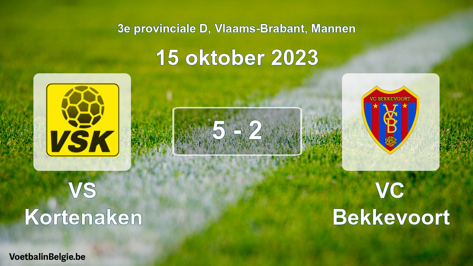 Gespeelde wedstrijd mannenvoetbal: VS Kortenaken - VC Bekkevoort 5 - 2 (15 oktober 2023)