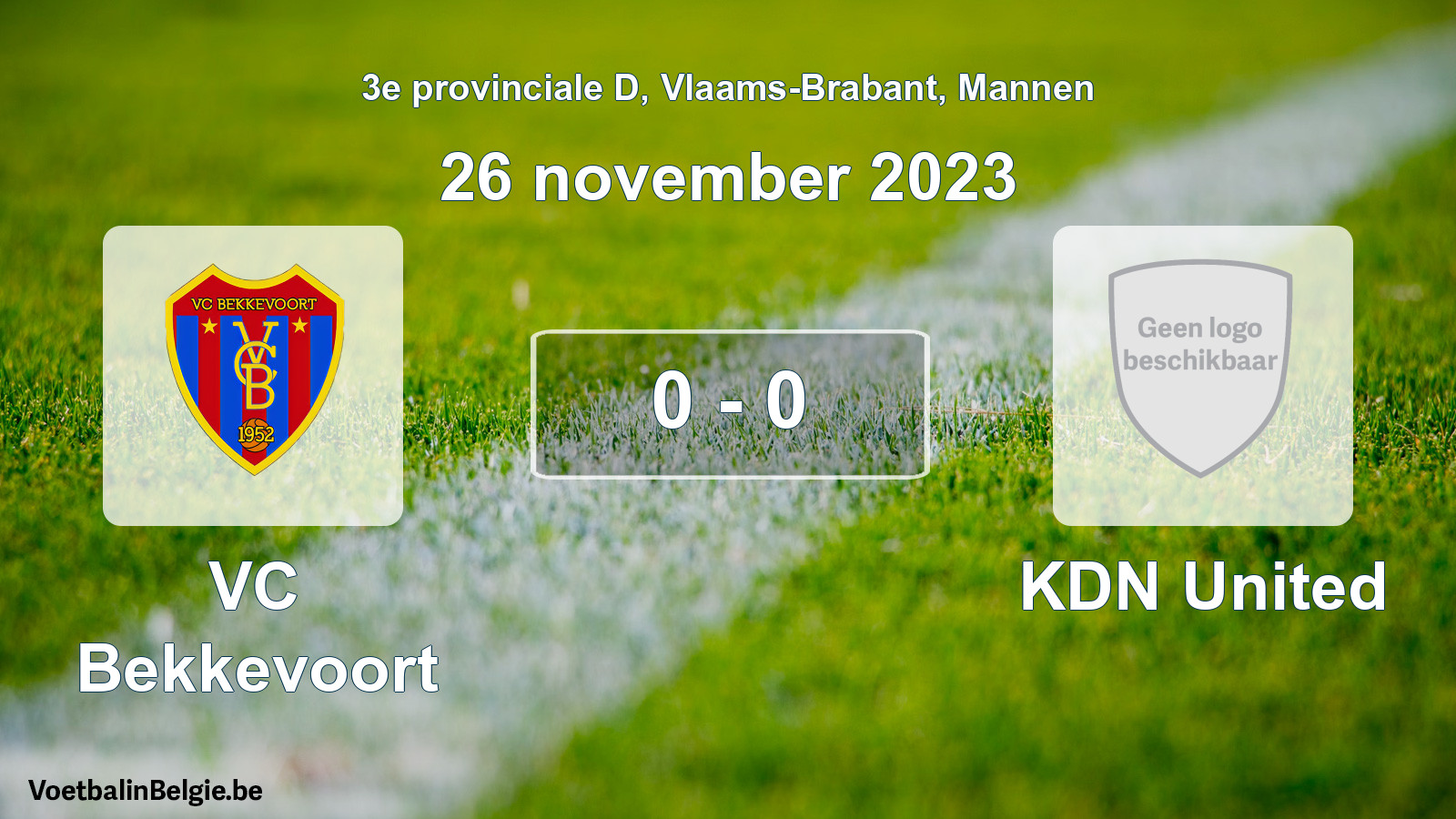 Gespeelde wedstrijd mannenvoetbal: VC Bekkevoort - KDN United 0 - 0 (26 november 2023)