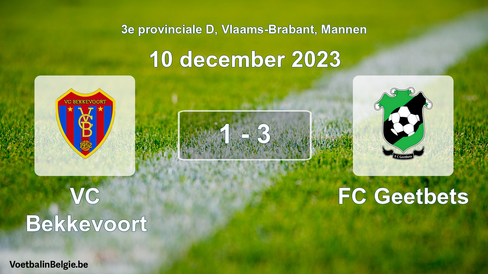 Gespeelde wedstrijd mannenvoetbal: VC Bekkevoort - FC Geetbets 1 - 3 (10 december 2023)