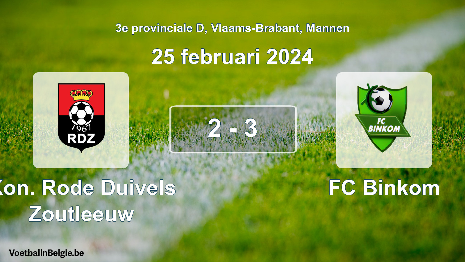 Gespeelde wedstrijd mannenvoetbal: Kon. Rode Duivels Zoutleeuw - FC Binkom 2 - 3 (25 februari 2024)
