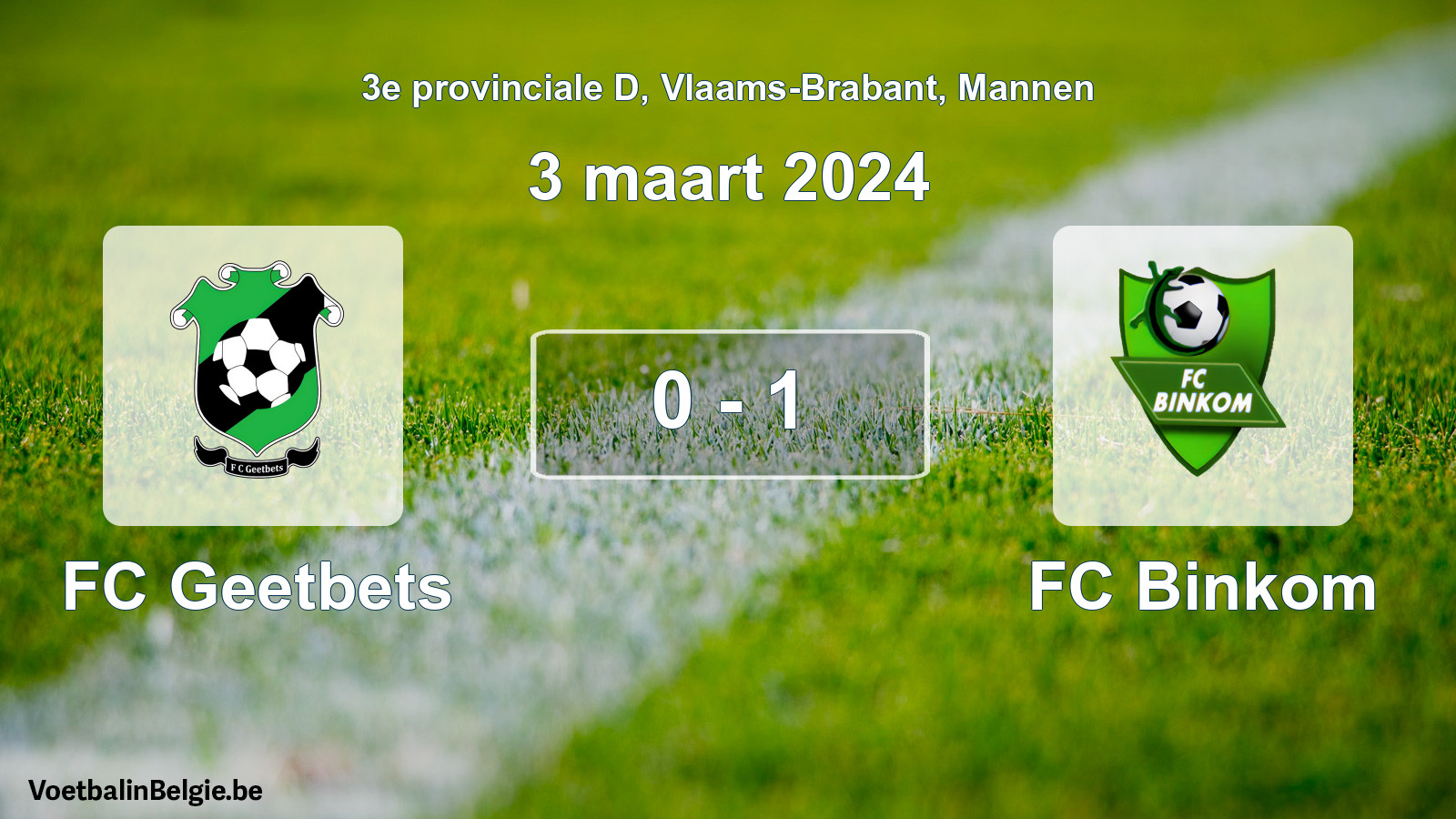 Gespeelde wedstrijd mannenvoetbal: FC Geetbets - FC Binkom 0 - 1 (3 maart 2024)
