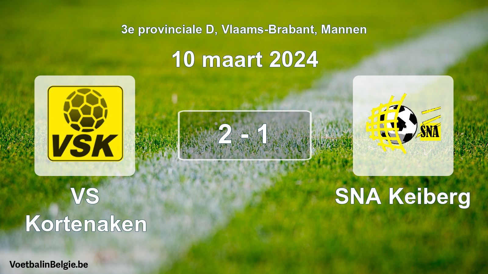 Gespeelde wedstrijd mannenvoetbal: VS Kortenaken - SNA Keiberg 2 - 1 (10 maart 2024)