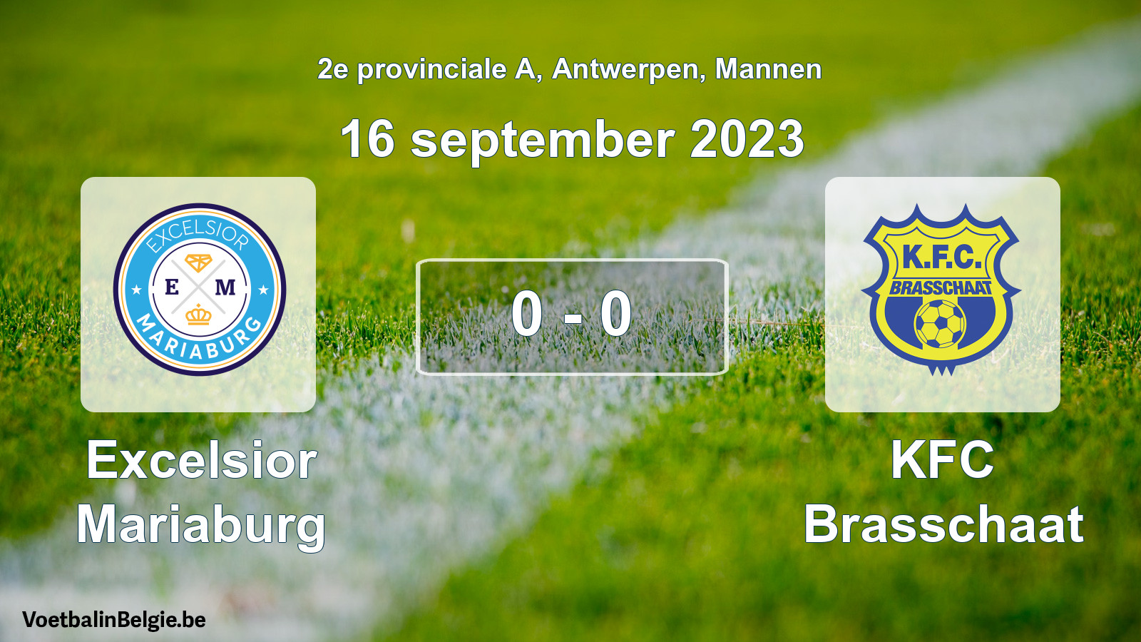 Gespeelde wedstrijd mannenvoetbal: Excelsior Mariaburg - KFC Brasschaat 0 - 0 (16 september 2023)