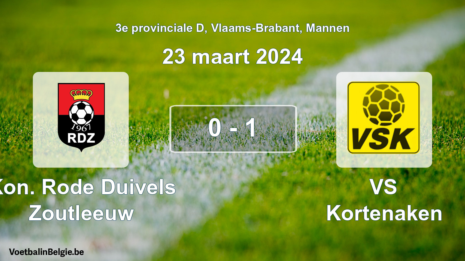 Gespeelde wedstrijd mannenvoetbal: Kon. Rode Duivels Zoutleeuw - VS Kortenaken 0 - 1 (23 maart 2024)