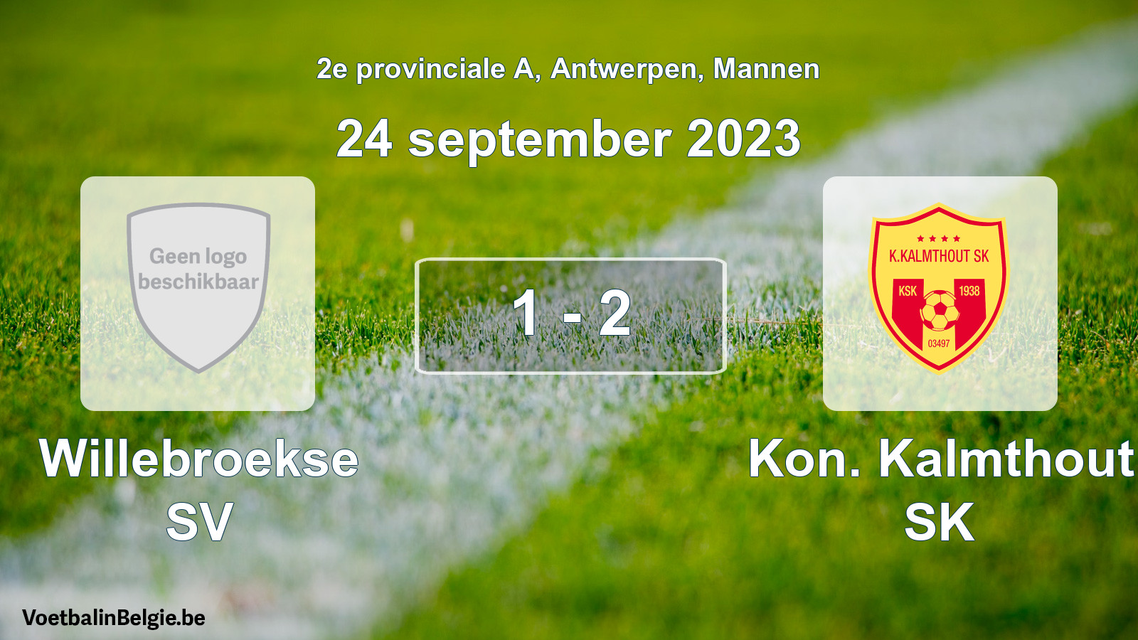 Gespeelde wedstrijd mannenvoetbal: Willebroekse SV - Kon. Kalmthout SK 1 - 2 (24 september 2023)