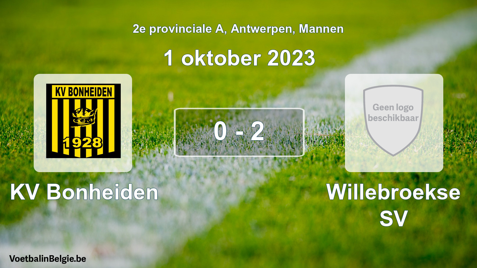 Gespeelde wedstrijd mannenvoetbal: KV Bonheiden - Willebroekse SV 0 - 2 (1 oktober 2023)