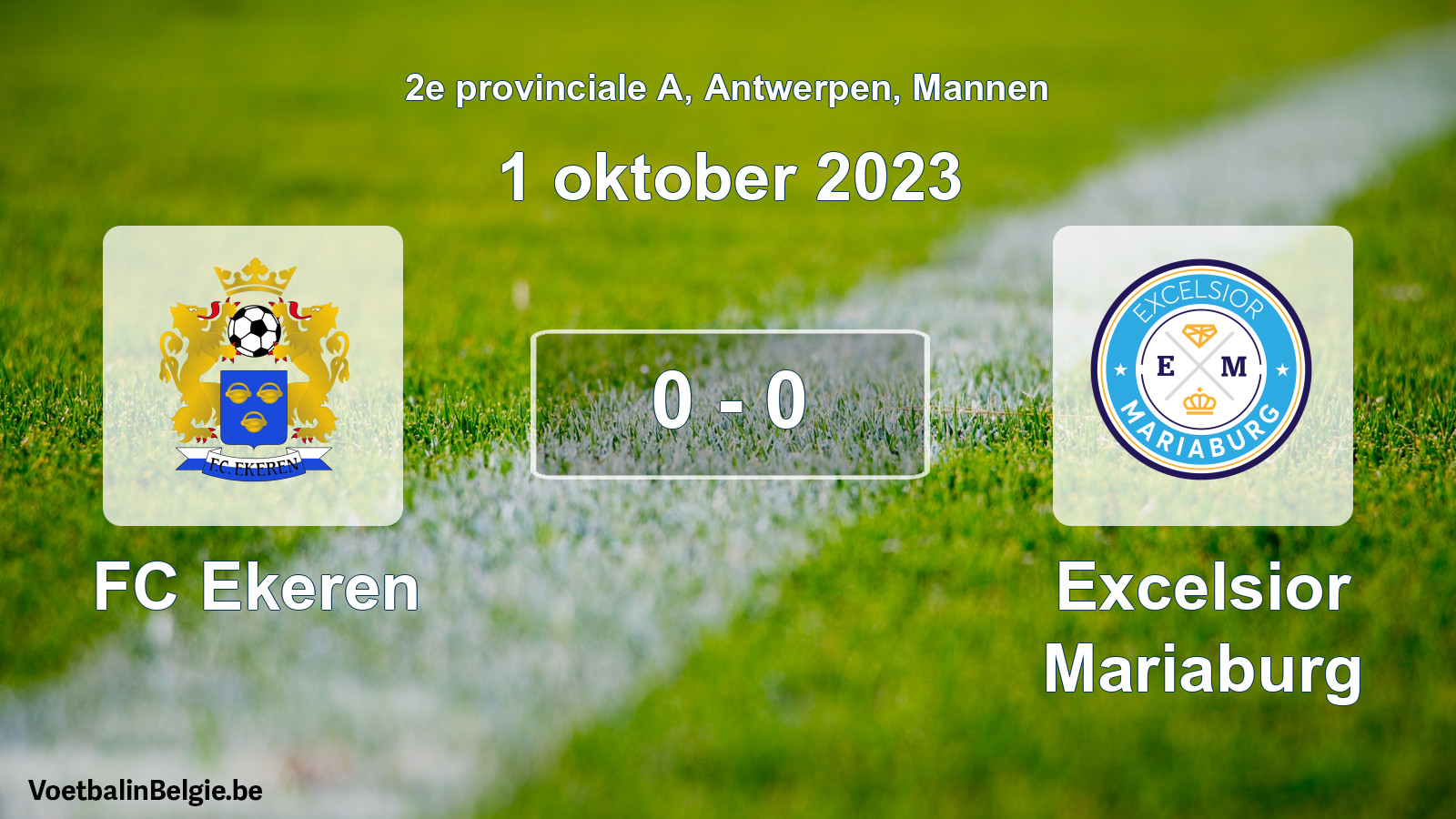 Gespeelde wedstrijd mannenvoetbal: FC Ekeren - Excelsior Mariaburg 0 - 0 (1 oktober 2023)