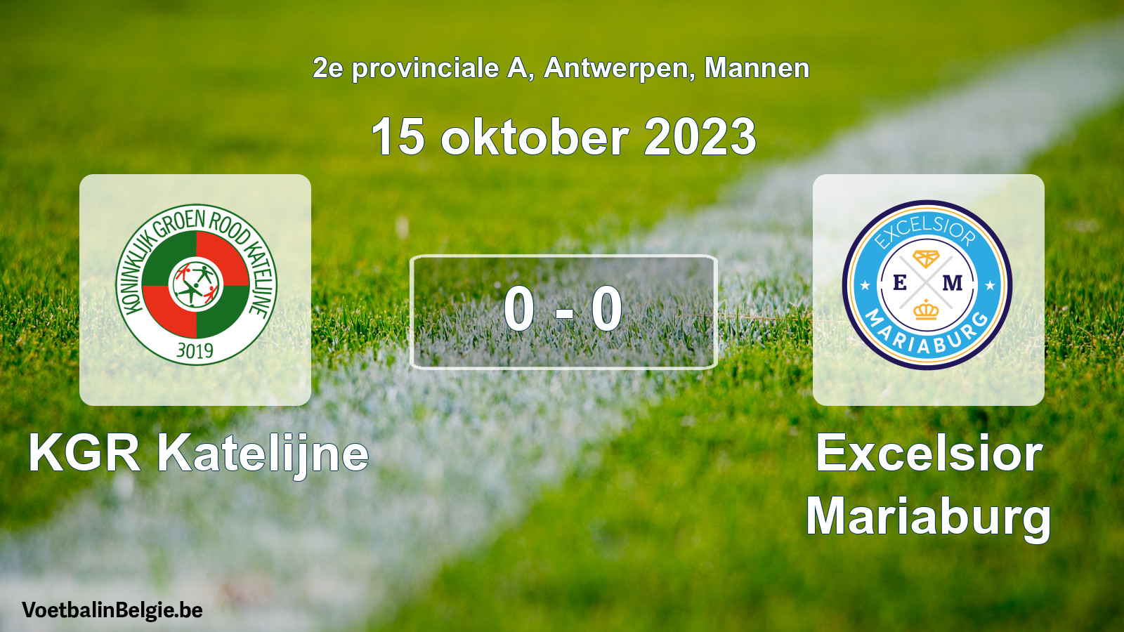 Gespeelde wedstrijd mannenvoetbal: KGR Katelijne - Excelsior Mariaburg 0 - 0 (15 oktober 2023)
