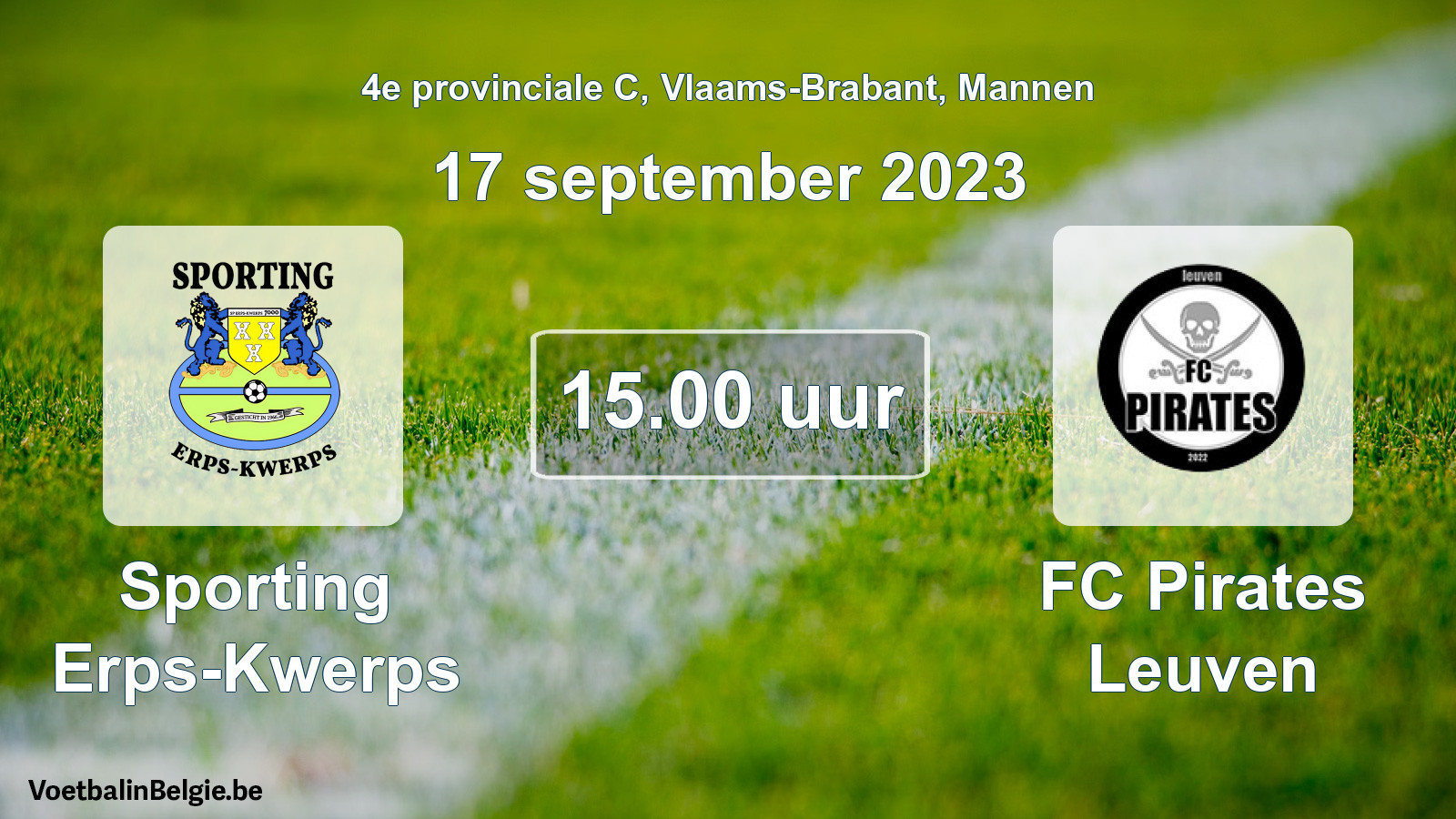 Scheduled match men football: Sporting Erps-Kwerps - FC Pirates Leuven (17 September 2023)