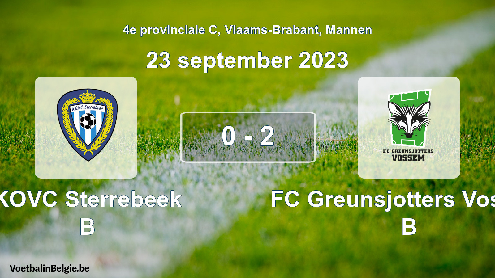 Gespeelde wedstrijd mannenvoetbal: KOVC Sterrebeek B - FC Greunsjotters Vossem B 0 - 2 (23 september 2023)