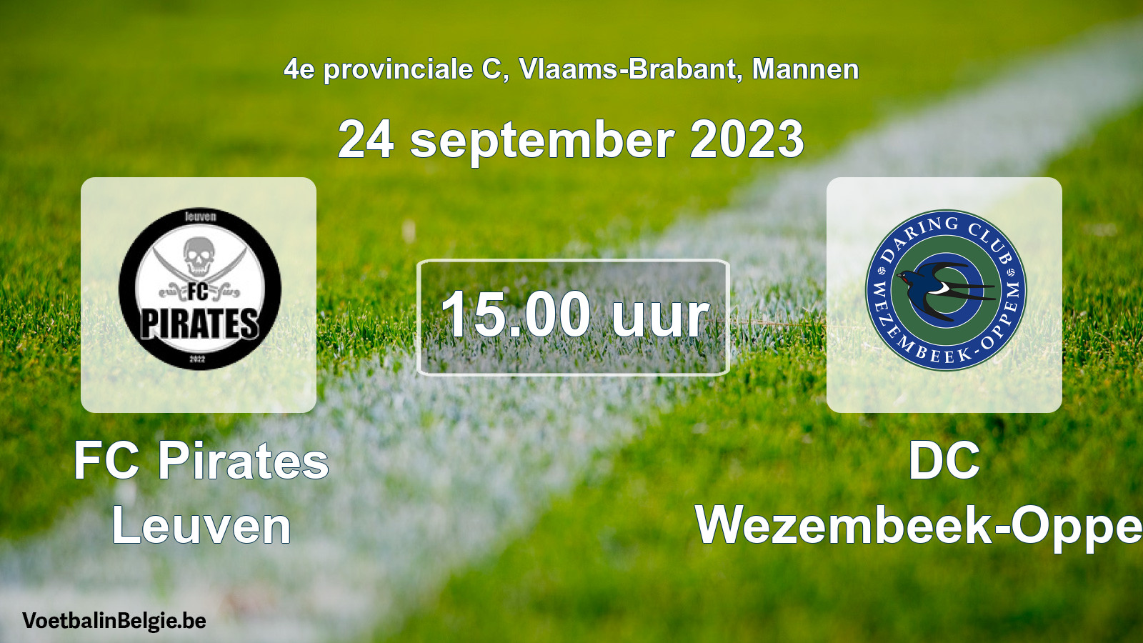 Geplantes Spiel männer-Fußball: FC Pirates Leuven - DC Wezembeek-Oppem (24 September 2023)