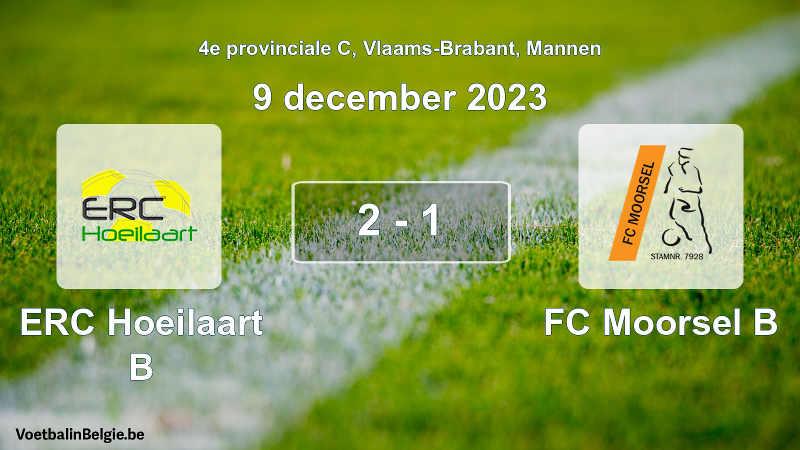 Played match men football: ERC Hoeilaart B - FC Moorsel B 2 - 1 (9 December 2023)