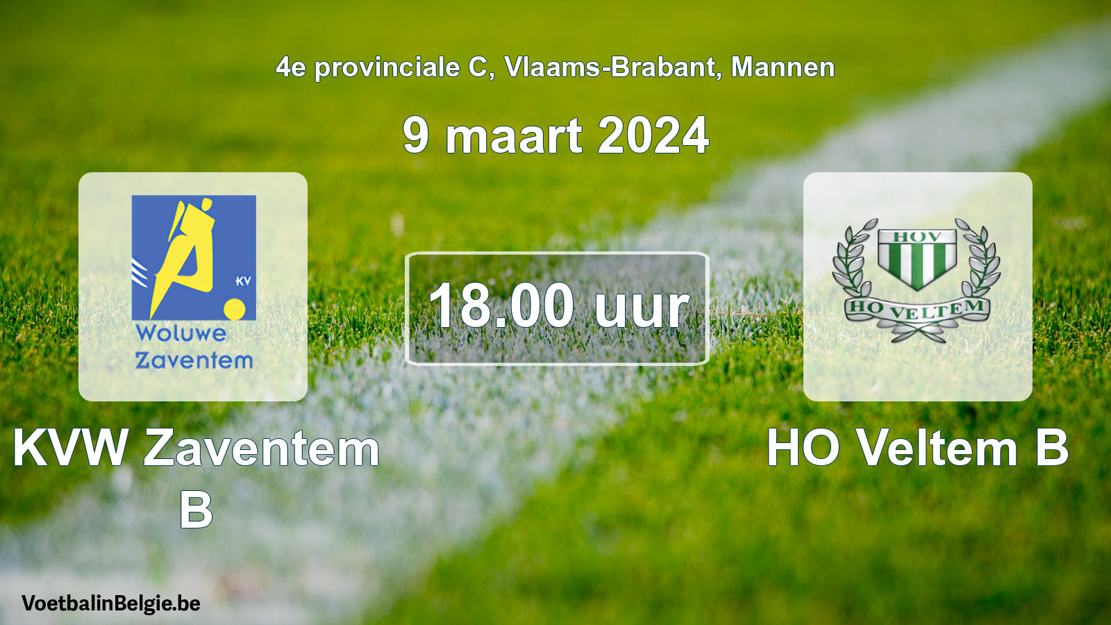 Scheduled match men football: KVW Zaventem B - HO Veltem B (9 March 2024)