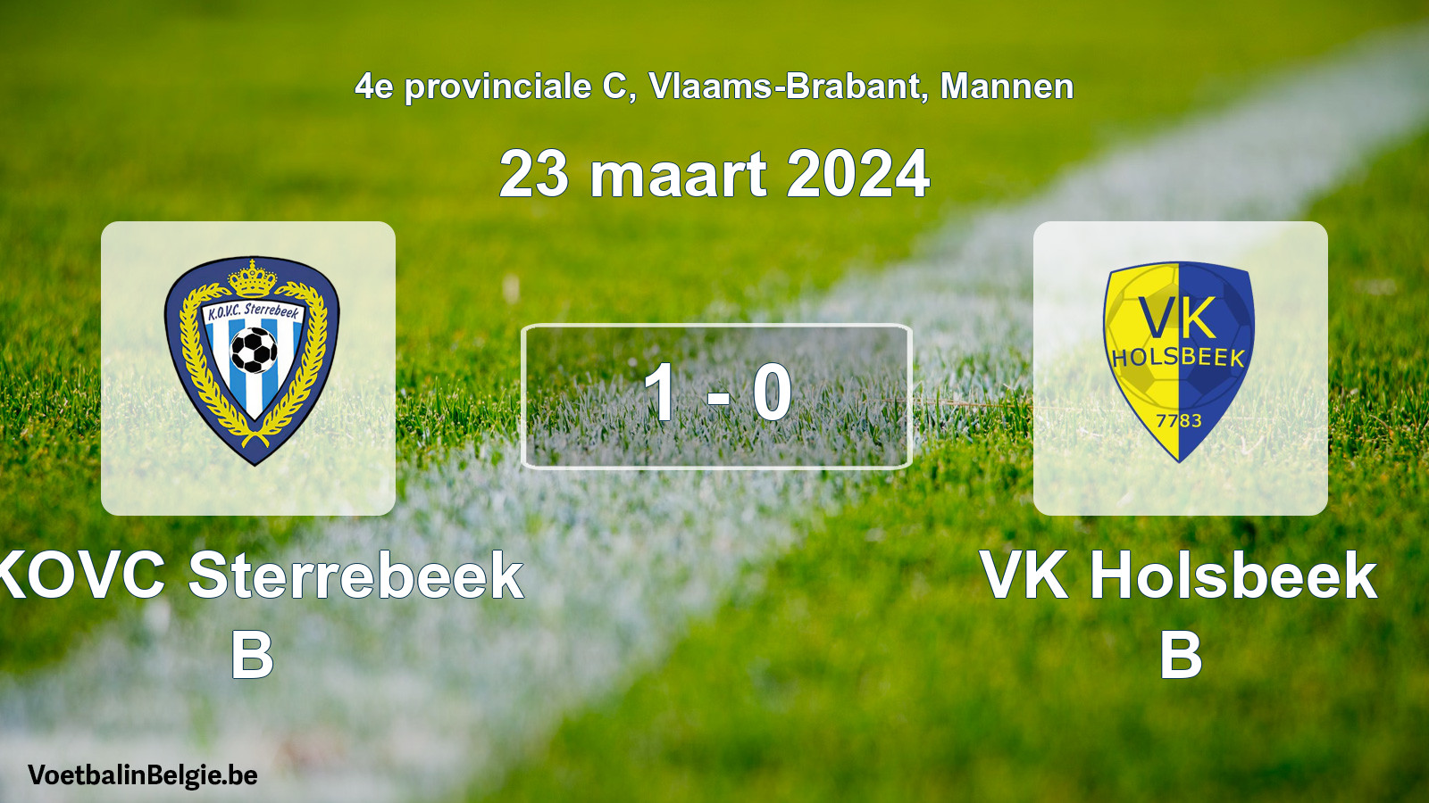Gespeelde wedstrijd mannenvoetbal: KOVC Sterrebeek B - VK Holsbeek B 1 - 0 (23 maart 2024)
