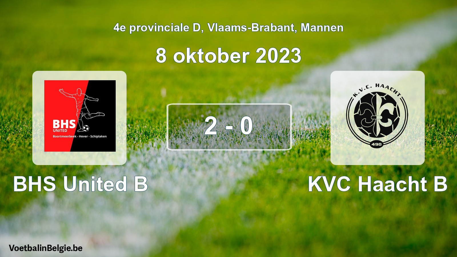Gespeelde wedstrijd mannenvoetbal: BHS United B - KVC Haacht B 2 - 0 (8 oktober 2023)
