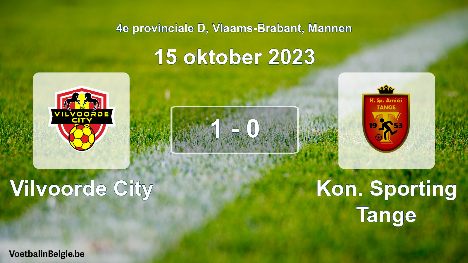 Gespeelde wedstrijd mannenvoetbal: Vilvoorde City - Kon. Sporting Tange 1 - 0 (15 oktober 2023)