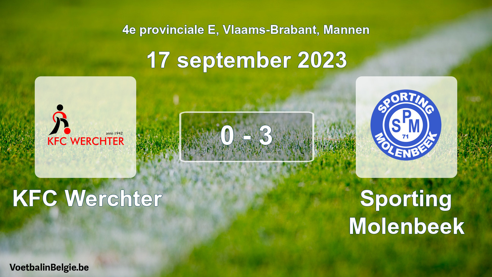Gespeelde wedstrijd mannenvoetbal: KFC Werchter - Sporting Molenbeek 0 - 3 (17 september 2023)