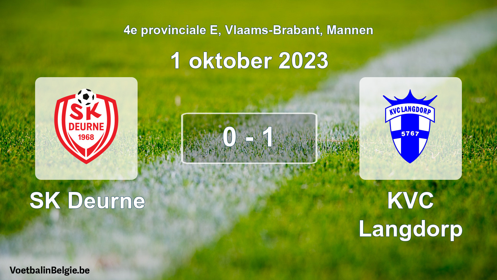 Played match men football: SK Deurne - KVC Langdorp 0 - 1 (1 October 2023)