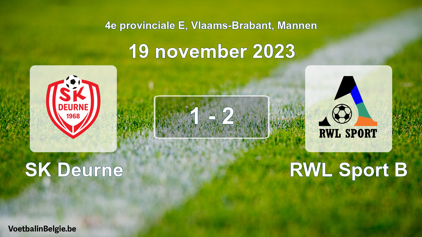 Gespeelde wedstrijd mannenvoetbal: SK Deurne - RWL Sport B 1 - 2 (19 november 2023)