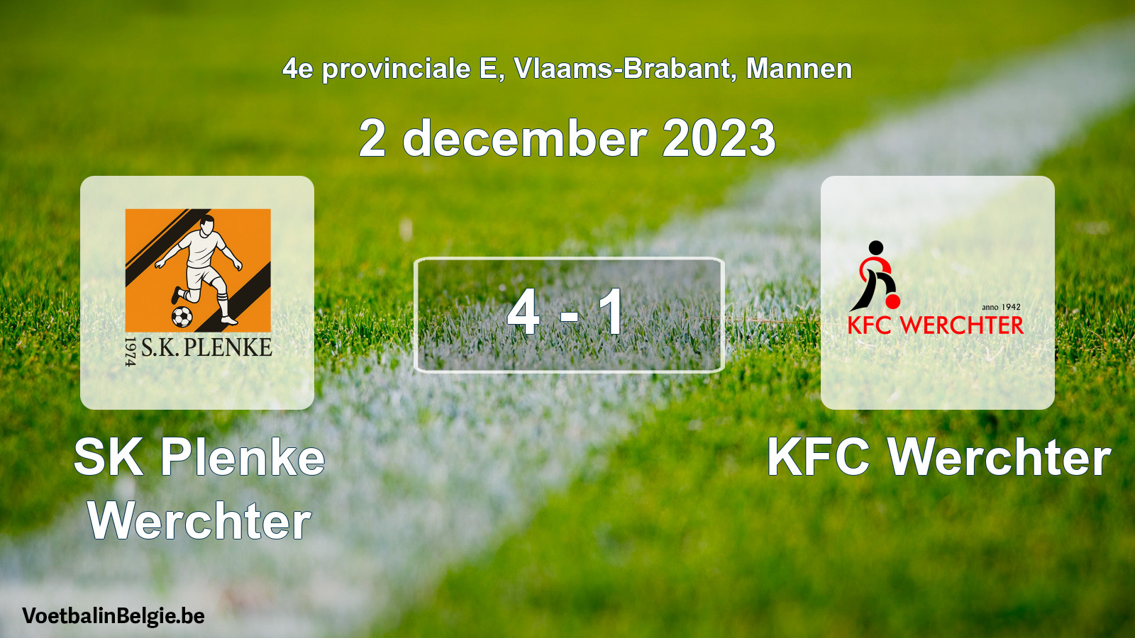 Played match men football: SK Plenke Werchter - KFC Werchter 4 - 1 (2 December 2023)