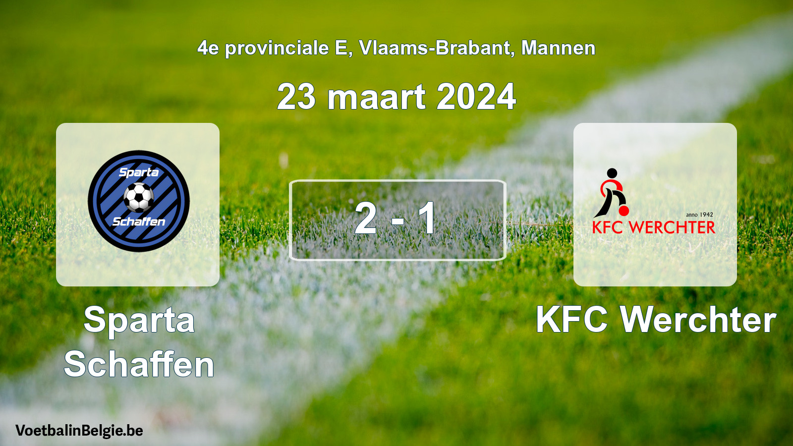Gespeelde wedstrijd mannenvoetbal: Sparta Schaffen - KFC Werchter 2 - 1 (23 maart 2024)