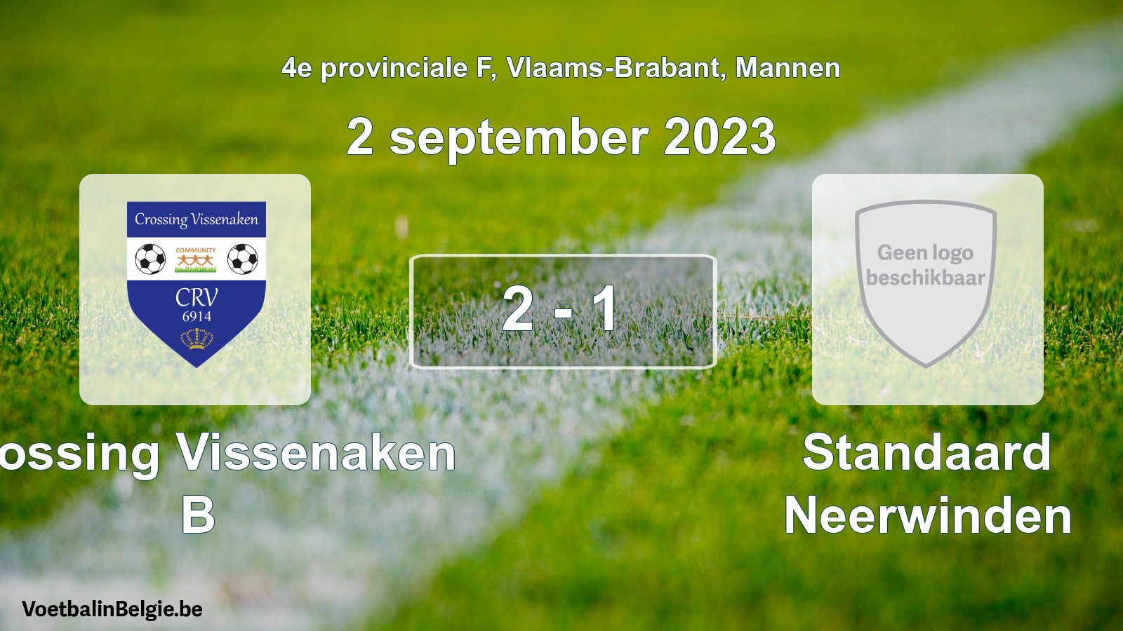 Gespeelde wedstrijd mannenvoetbal: Crossing Vissenaken B - Standaard Neerwinden 2 - 1 (2 september 2023)