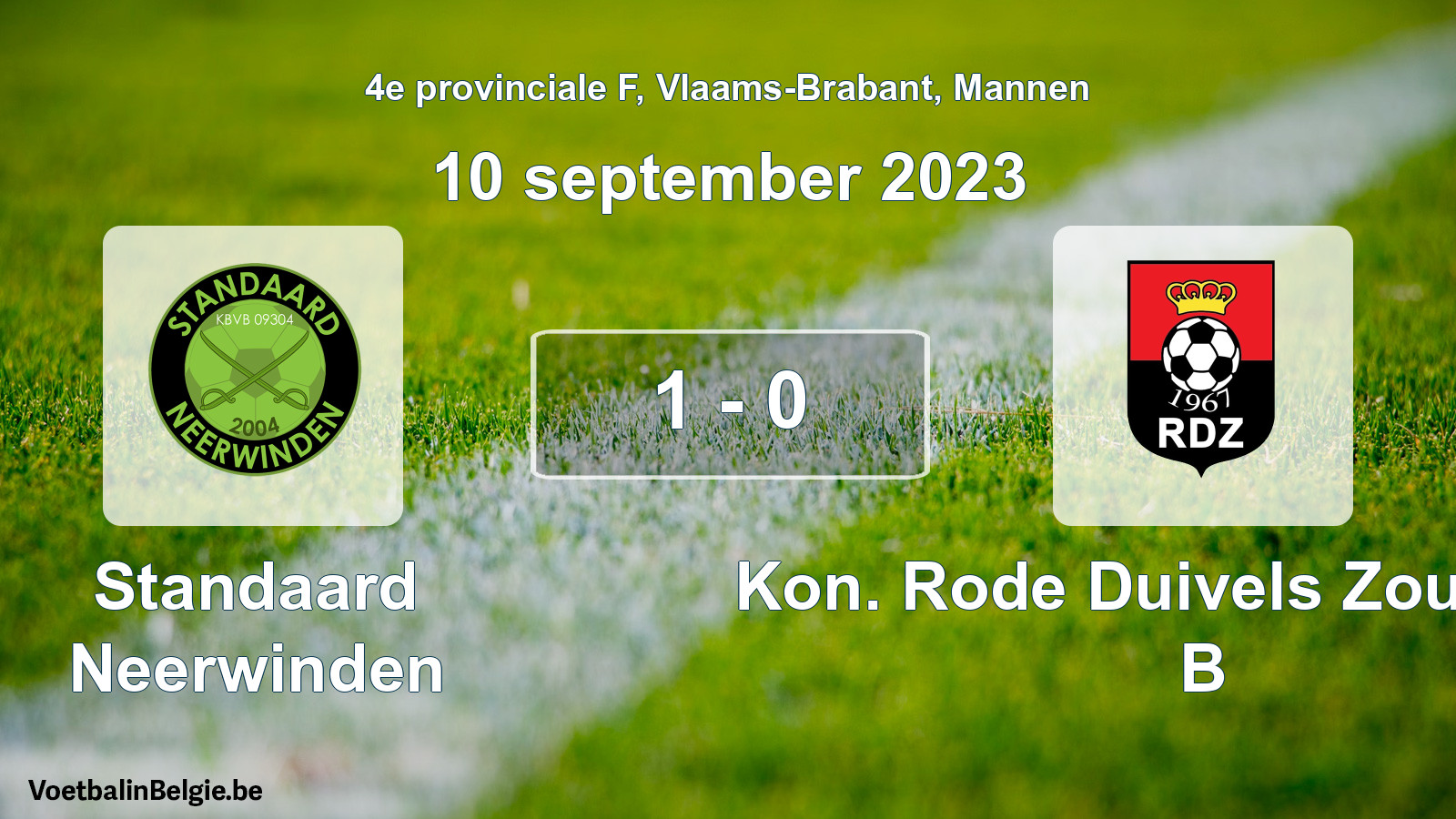 Played match men football: Standaard Neerwinden - Kon. Rode Duivels Zoutleeuw B 1 - 0 (10 September 2023)