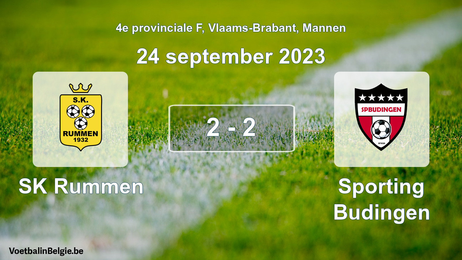 Gespeelde wedstrijd mannenvoetbal: SK Rummen - Sporting Budingen 2 - 2 (24 september 2023)