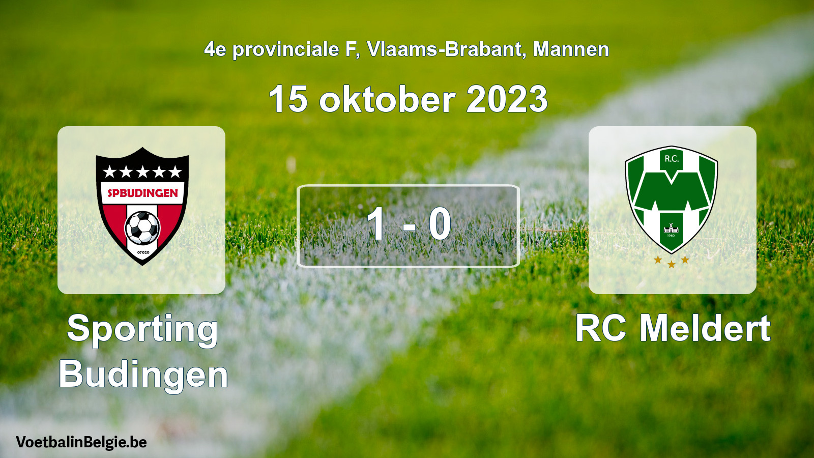 Gespeelde wedstrijd mannenvoetbal: Sporting Budingen - RC Meldert 1 - 0 (15 oktober 2023)