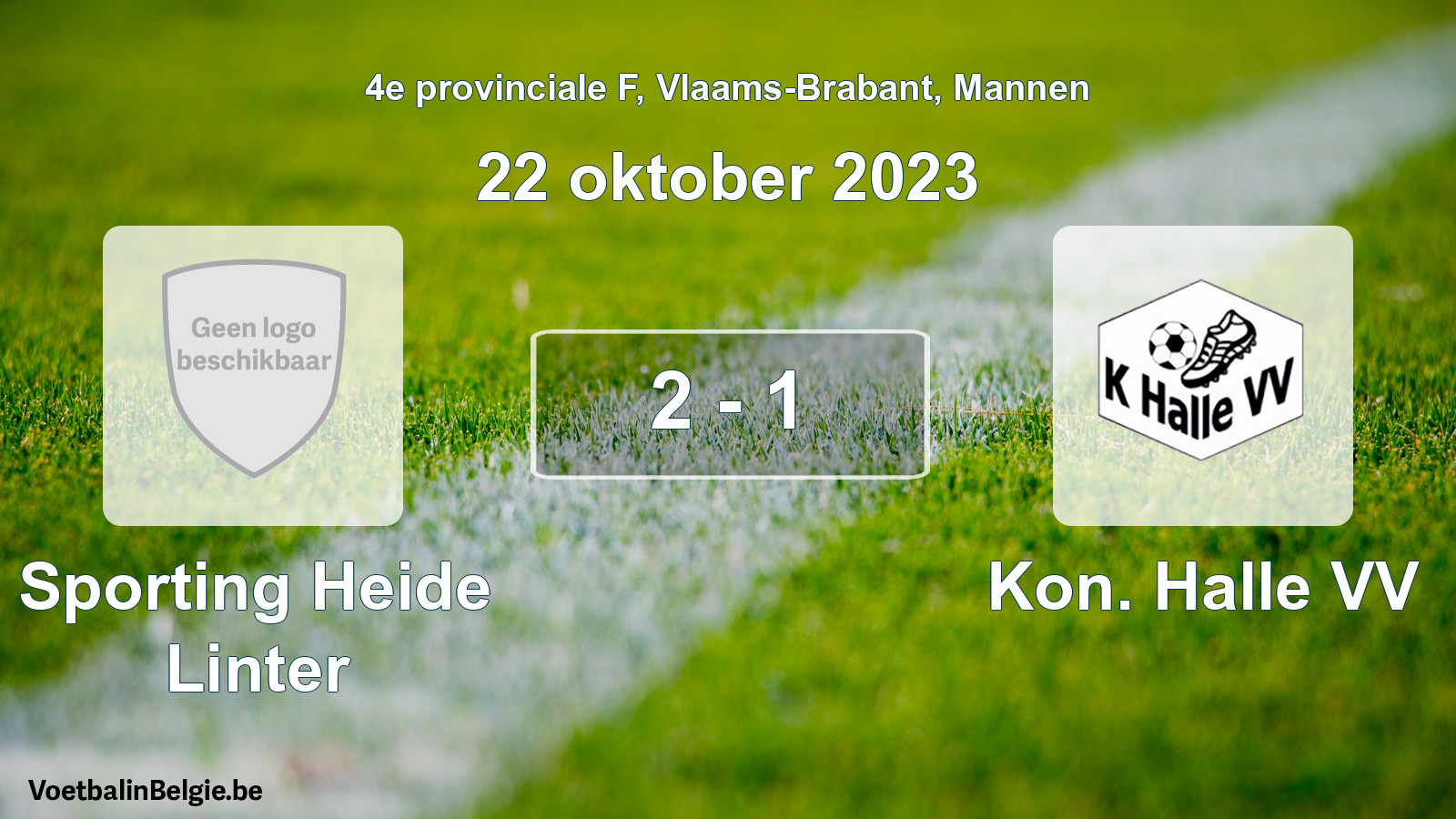 Gespeelde wedstrijd mannenvoetbal: Sporting Heide Linter - Kon. Halle VV 2 - 1 (22 oktober 2023)