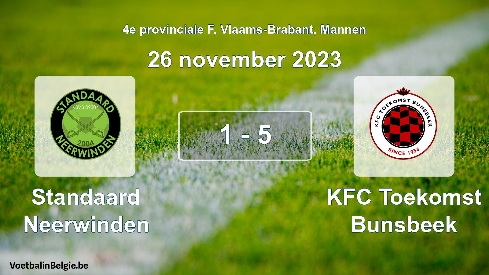 Played match men football: Standaard Neerwinden - KFC Toekomst Bunsbeek 1 - 5 (26 November 2023)