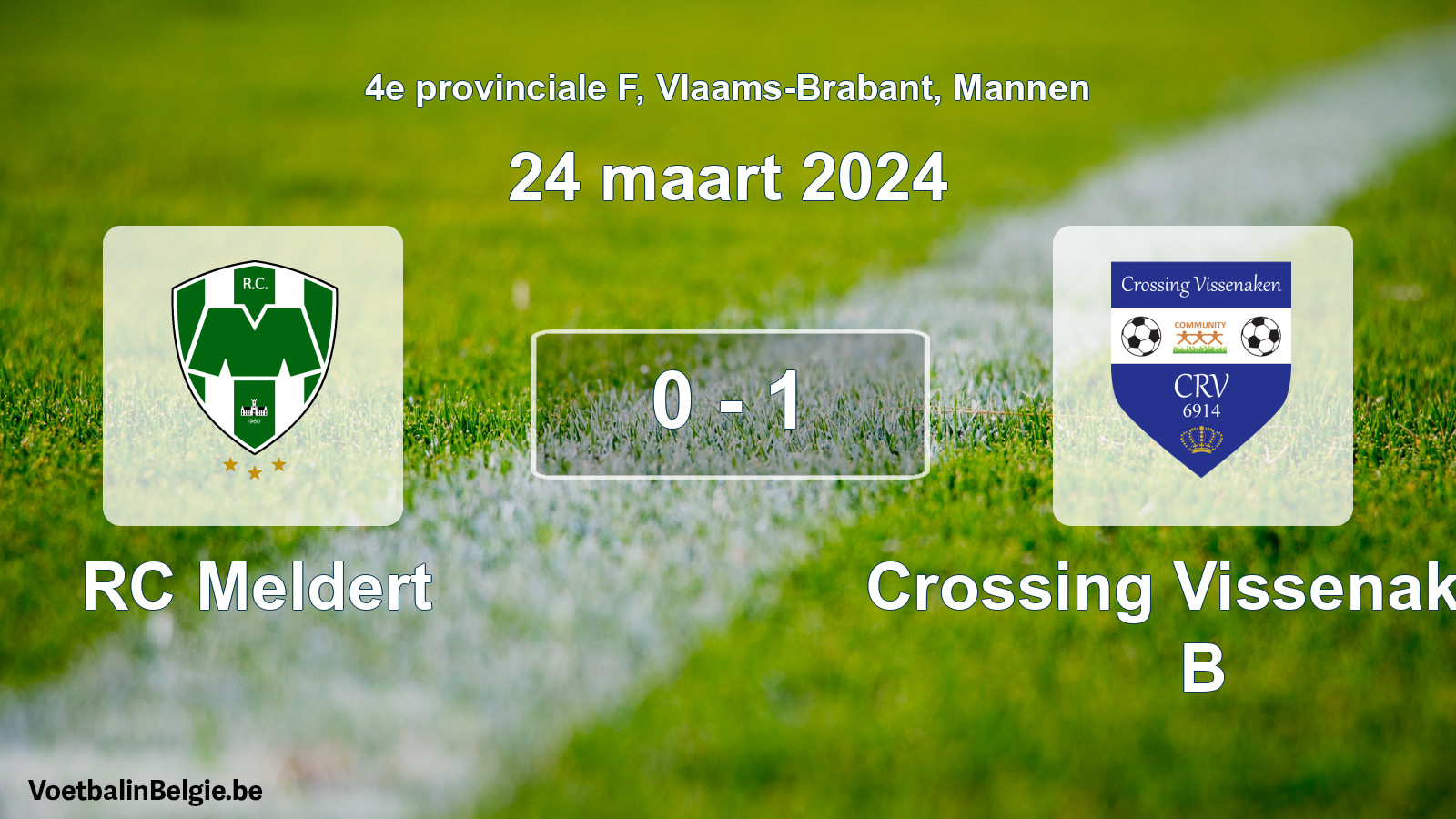 Played match men football: RC Meldert - Crossing Vissenaken B 0 - 1 (24 March 2024)