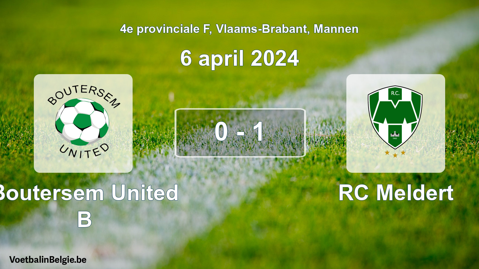 Gespeelde wedstrijd mannenvoetbal: Boutersem United B - RC Meldert 0 - 1 (6 april 2024)