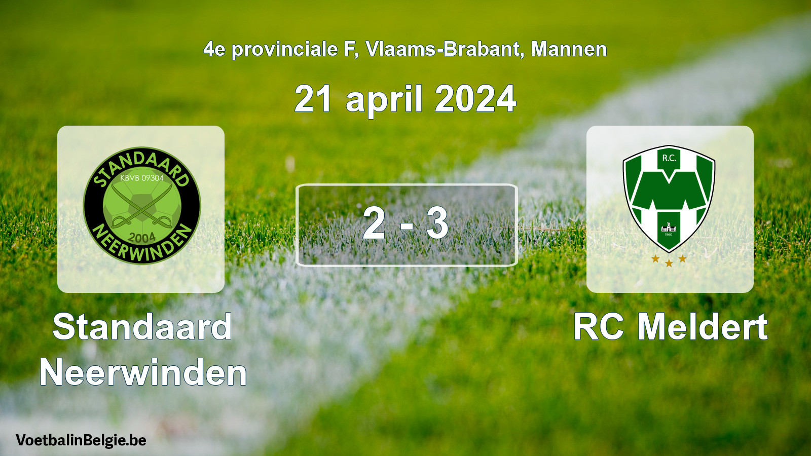 Played match men football: Standaard Neerwinden - RC Meldert 2 - 3 (21 April 2024)