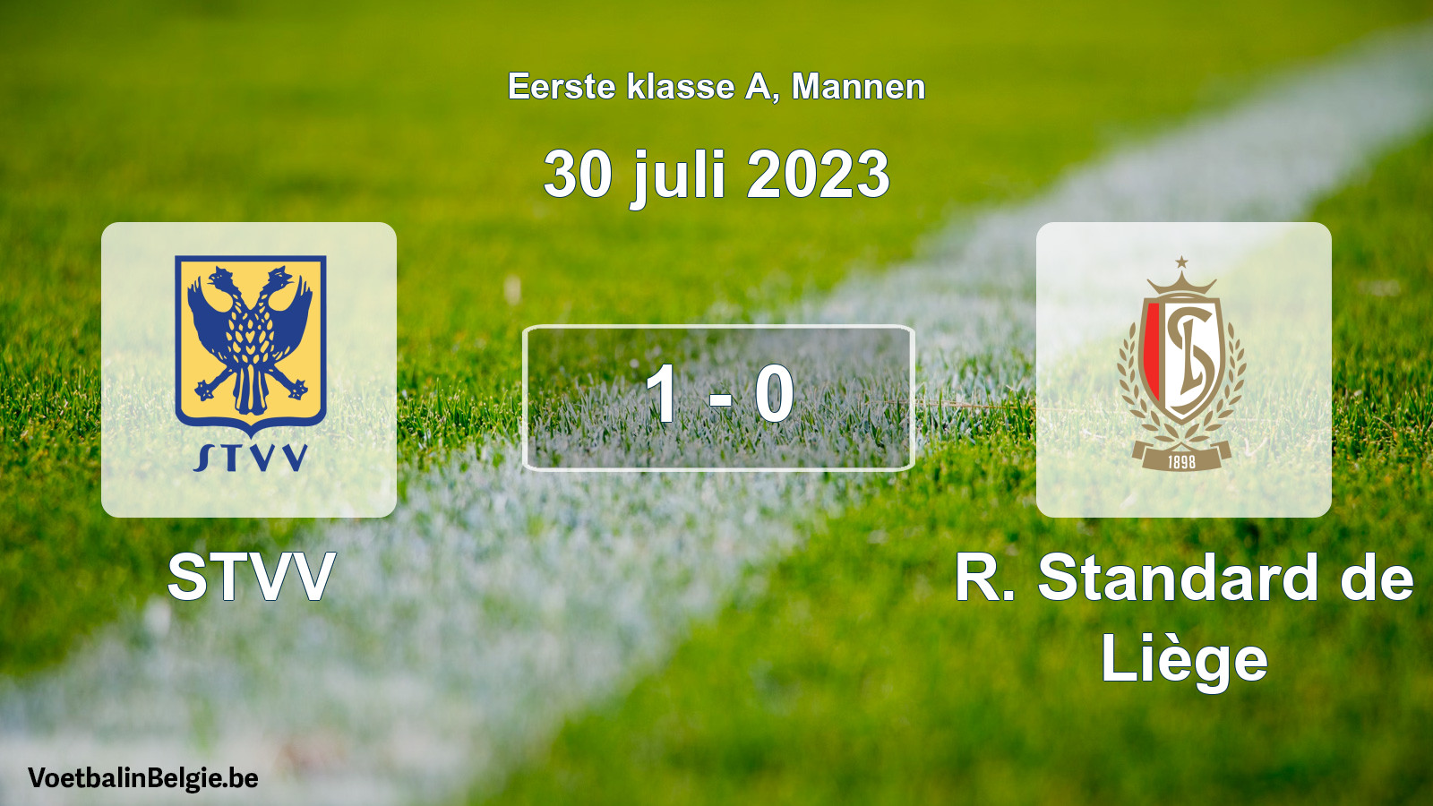 Gespeelde wedstrijd mannenvoetbal: STVV - R. Standard de Liège 1 - 0 (30 juli 2023)
