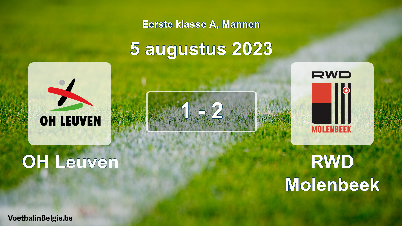 Gespeelde wedstrijd mannenvoetbal: OH Leuven - RWD Molenbeek 1 - 2 (5 augustus 2023)