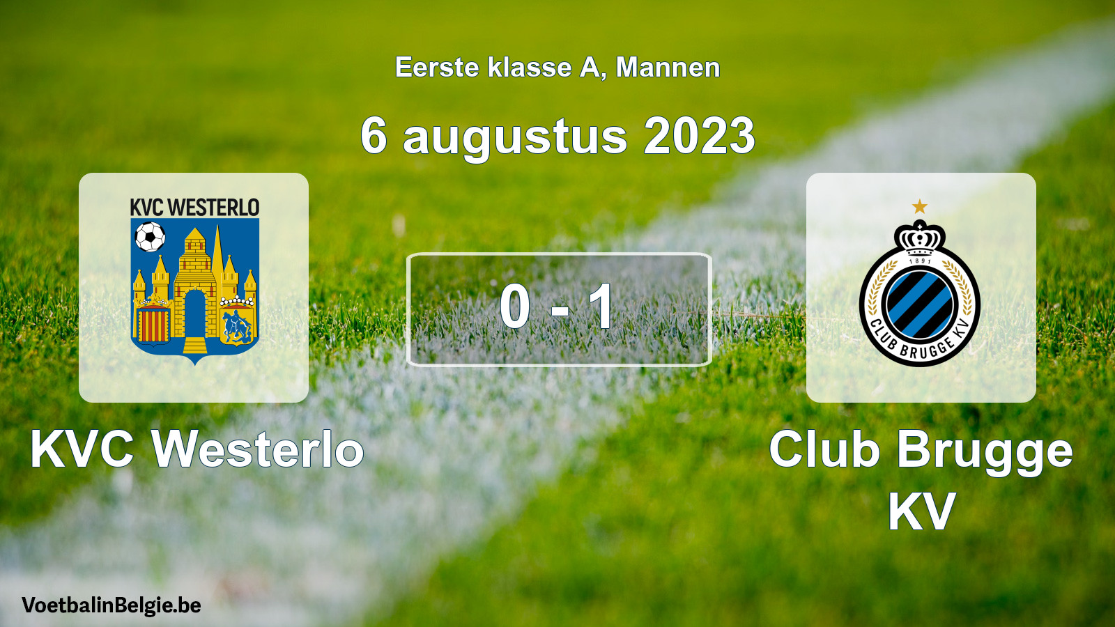 Gespeelde wedstrijd mannenvoetbal: KVC Westerlo - Club Brugge KV 0 - 1 (6 augustus 2023)