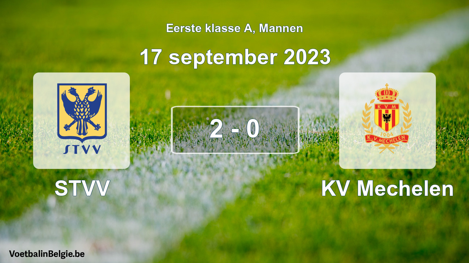 Gespeelde wedstrijd mannenvoetbal: STVV - KV Mechelen 2 - 0 (17 september 2023)