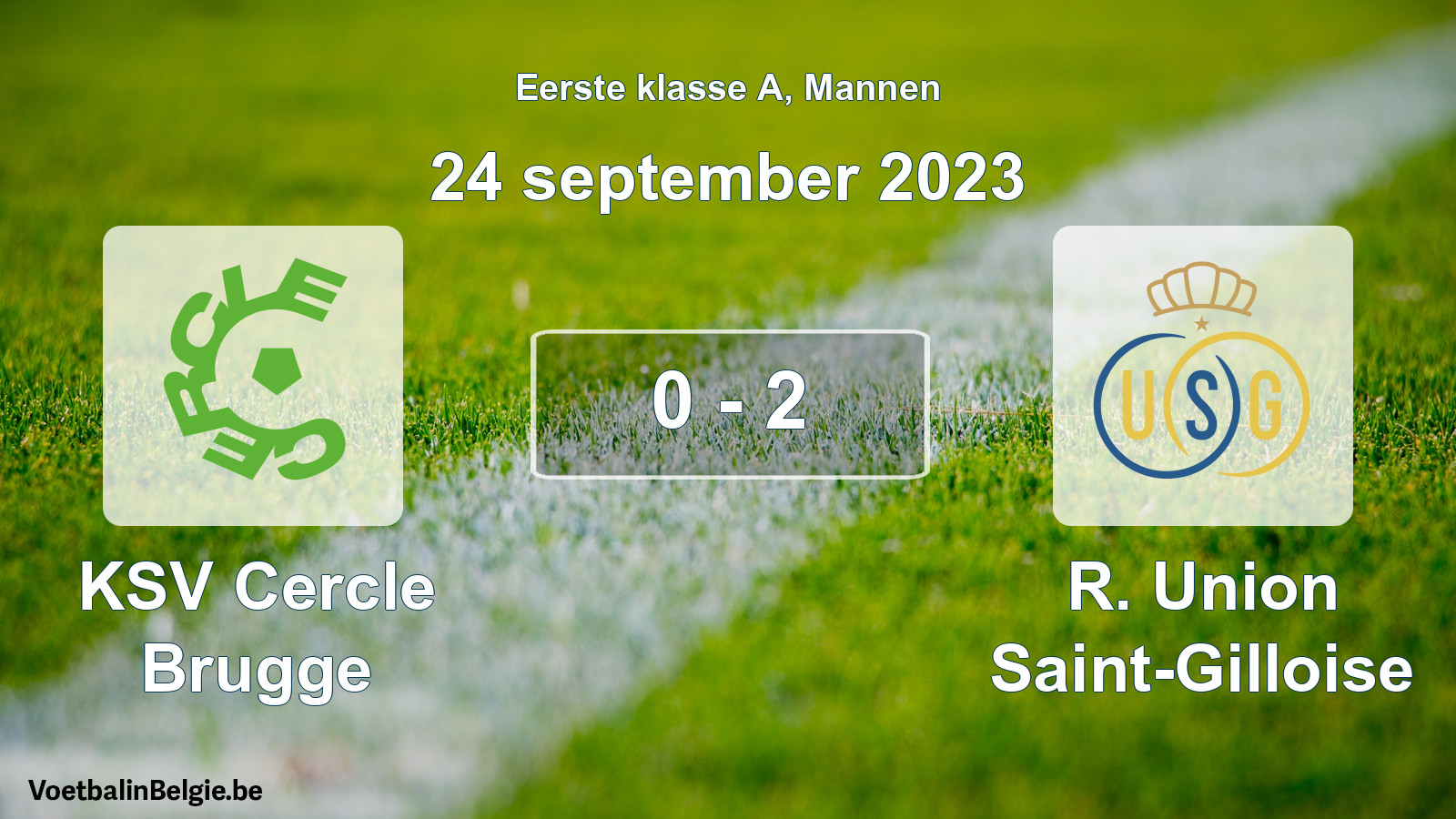 Gespeelde wedstrijd mannenvoetbal: KSV Cercle Brugge - R. Union Saint-Gilloise 0 - 2 (24 september 2023)